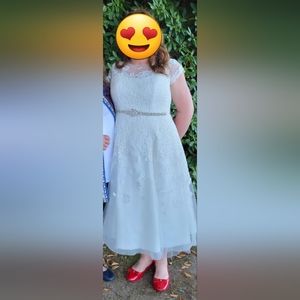 Oleg Cassini Tea Length Wedding Dress